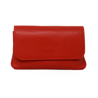 Genuine Italian Leather Crossbody Clutch - Red (GF0603)