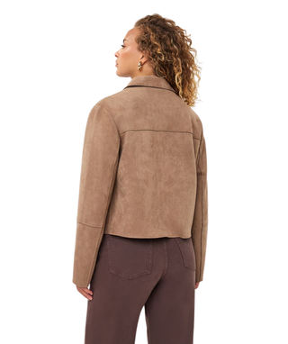 Jacket Suedine Collar Pockets