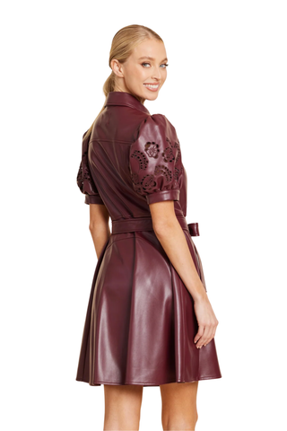 Embroidered Cut Out Sleeve Mini Dress