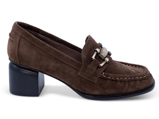 Chocolat Blue Dafina Heel - Chocolate Suede