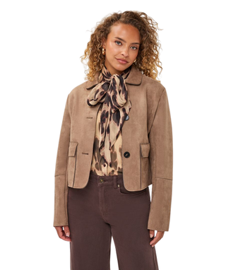 Jacket Suedine Collar Pockets