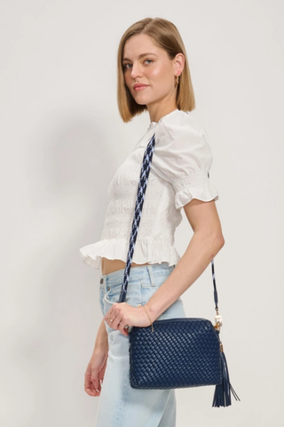 Roxana Woven Crossbody - Navy