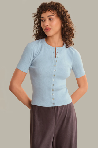 Georgie Elbow Sleeve Button Down Cardi