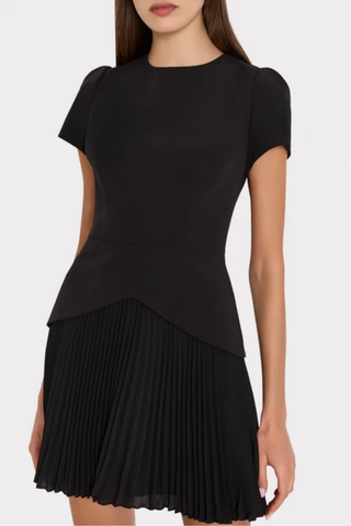 Haddy Pleated Short Sleeve Mini Dress