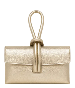 Genuine Italian Leather Wristlet Bag - Gold (GF0467)
