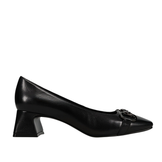 Vaneli Denya Heel w/buckle - Black Leather