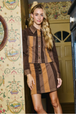 Brown Paneled Denim
