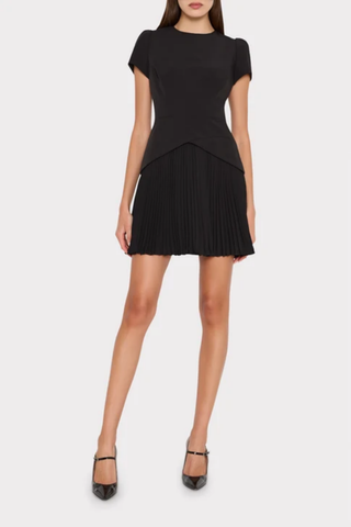 Haddy Pleated Short Sleeve Mini Dress