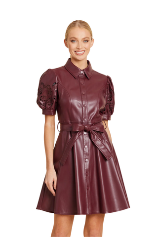 Embroidered Cut Out Sleeve Mini Dress
