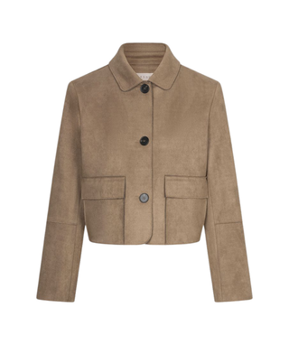 Jacket Suedine Collar Pockets