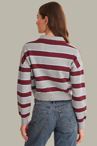 Vera Double Johnny Collar Rugby Stripe Pullover