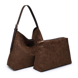 Neve Croco Tote - Chocolate